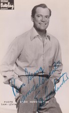 EDDIE CONSTANTINE Original Autogramm signierte Postkarte Portrait Sam Levin 50er