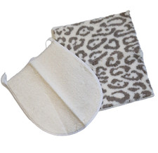 WC Vorleger Badeteppich Badezimmer WC Deckel Bezug creme taupe Matte