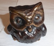 Bronze Sammelfigur schwer Eule 1050 Gramm ca. 7,5 x 7 cm