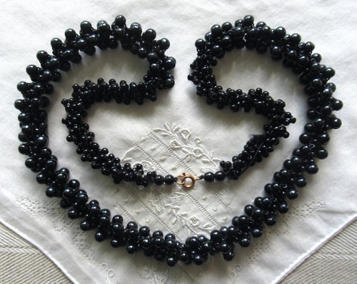 Alte schwarze perlenkette - schwarze,