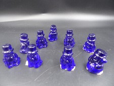 9 edle Weihnachtsfiguren blau, aus 24% Bleikristall, Handmade aus Germany