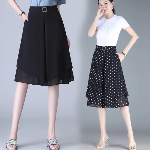 Damen chiffon cropped culottes - chiffon,