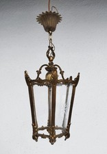 Sehr schön verzierte antike  6 eckige Messing/ Bronze  Hängelampe