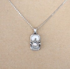 Markasit 925 er Sterling Silber Collier mit Perlmutt  / 40 cm ( Ups* -12)