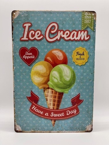 Blechschild ice cream - blechschild,