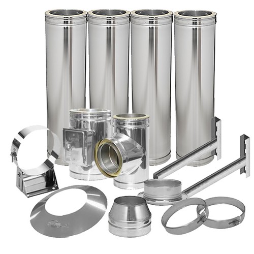 Edelstahl schornstein set zum - edelstahl,