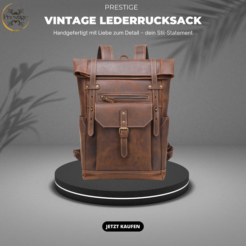 Leder rucksack herren - ✅,