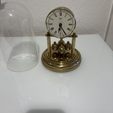 antike Jahresuhr /mit Haube Plastik Alt Drehpendeluhr für Bastler