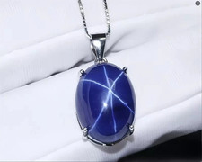 Blauer Stern Saphir Anhänger