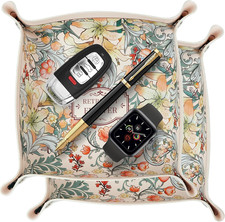 Ablageschale Leder, 2 x Schlüsselablage Organizer 20 x 20 cm, Taschenleerer Klei