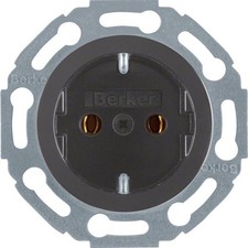 Berker Steckdose sw/gl 474521 Abdeckung Stecker Steckdosen Elektrik Steckdose