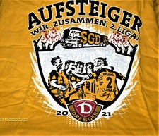 Dynamo Dresden T-Shirt gelb Gr.XXL - 2. Liga Aufsteiger 2021 NEU,Lizenz,Rarität 