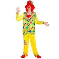 Herrenkostüm Clown Clownkostüm Harlekin Fasching Karneval Herren Kostüm mit Nase