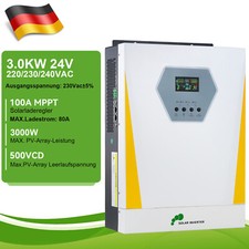 Hybrid Wechselrichter 24V 3000W Off Grid Solar Inverter MPPT 80A PV 30-400V
