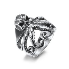 Edelstahl Oktopus Ring mit