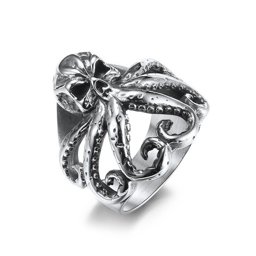 Edelstahl oktopus ring mit - oktopus,