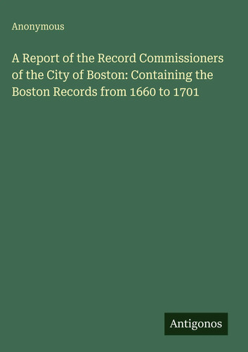 Anonymous report of the - anonymous, a
