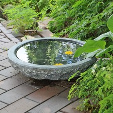 Granit Wasserschale Vogeltränke Naturstein Ø 46cm groß Vogelbad Steinschale 1