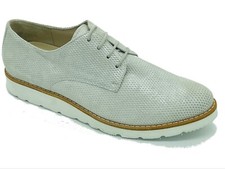 Semler SELECT Leder / Velours Schuhe  Größe  41  G 1/2 (UK 7,5 )  weiß Metallic