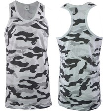 Herren Camouflage Ärmellose Baumwolle Weste Armee Kampf Fitnessstudio Muskeln Big M-XXL
