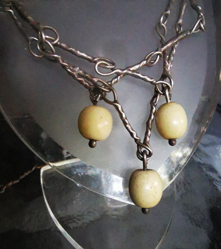 Kette silber 800 beinperlen - kette,