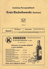 Amtliches Fernsprechbuch Kreis Bischofswerda Sachsen DDR 1961 Telefon Adressen