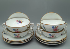Hutschenreuther Dresden Moritzburg 6 Suppentassen 6 Untertassen Porzellan Blume