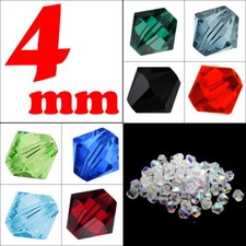 40 Preciosa Crystal Perlen 4mm Bicon für Schmuck Bastel Halskette Armband Wahlen