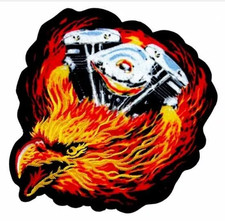 Burning Eagle Motorrad Motor Engine Aufnäher Patch Biker Kutte Rocker V2 Weste