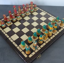 Schach Schachspiel 42 X 42 42x42 cm Babuschka Matroschka Matruschka NEU Holz SET