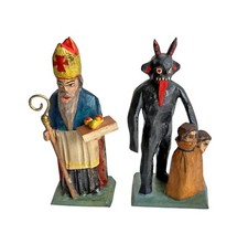 Grulicher Krampus / Teufel und Nikolaus  / 7 cm - Holz geschnitzt   (# 18060)