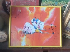 ORIGINAL DIDDL MAUS BILD IM GELBEN RAHMEN SAMMLUNGSAUFLÖSUNG VON THOMAS GOLETZ 