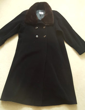 Jobis /Mantel mit Besatz echt Fell, 40, schwarz, braun, fast neu