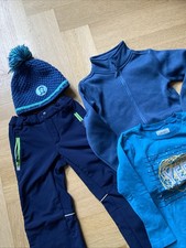 Paket 4 Teile Junge Trollkids Gr. 116 Softshellhose Strickfleece Mütze