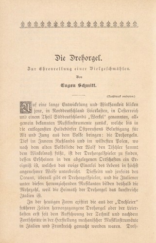 Die drehorgel leierkasten - die,