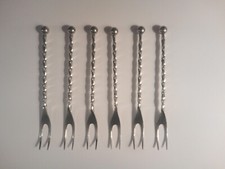 6 Gabeln WMF Edelstahl Bowlegabeln Spieße Cocktailgabeln neuwertig