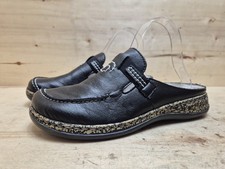 RIEKER DAMEN SANDALEN SANDALETTEN PANTOLETTEN MOKASSIN GR:38 UK:5 SCHWARZ