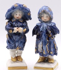 Alte PORZELLAN Figur 2x  Figuren BETTELKINDER Aelteste Volkstedt Thüringen 10cm