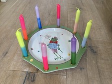 Göbel Porzellan Geburtstagsteller inkl. 8 Knallpastell Kerzen