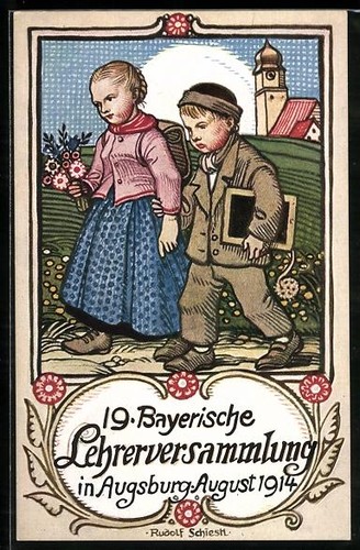 Künstler rudolf schiestl - künstler-ak,