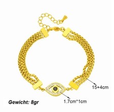 Nazar Böser Blick Schutz Neid und Missgunst Armband Titanstahl 15+4 cm 