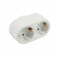 Doppelstecker Mehrfachstecker 2 Fach Steckdose Multistecker Adapter horizontal
