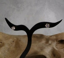 D31-13 /  filigrane Ohrstecker Gelbgold 750 / 18 K Zirkon brillanter Glanz