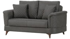 Sofa 2-Sitzer Mikado Schlafsofa Polstermoebel 170 cm Geprägte Microfaser antrazi
