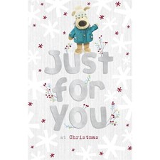 Boofle stehender Schriftzug Just For You Weihnachtskarte