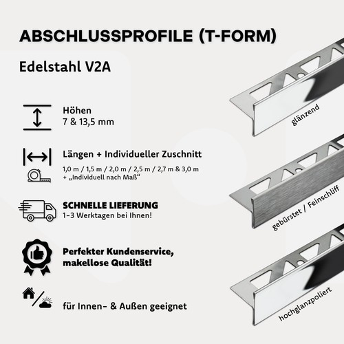Treppenabschlussprofil form - treppenabschlussprofil, t-form