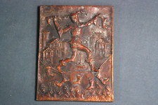 BRONZE  Platte WANDTAFEL um 1930   ** TILL EULENSPIEGEL **   1200g