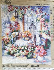 Gobelinbild *Stickbild* Bild gestickt*Gobelin o. Rahmen*Rico 57117 Blumenpracht