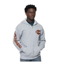 Harley-Davidson Sweatjacke B&S, Grau, Gr. M-3XL, Hochwertiger Stoff