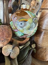 Glaskugel,Christbaumkugel,8cm,Weihnachtskugel,Deko,Wintergoldhähnchen,handbemalt